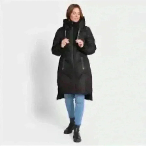 EUC Black‎ Coat Longline Saint & Sinners 'Samurai'  Puffer Long Jacket Medium 12 - Picture 1 of 12